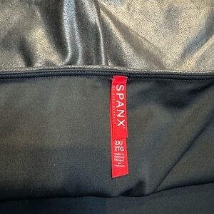 Spanx brand faux leather black leggings 2XL